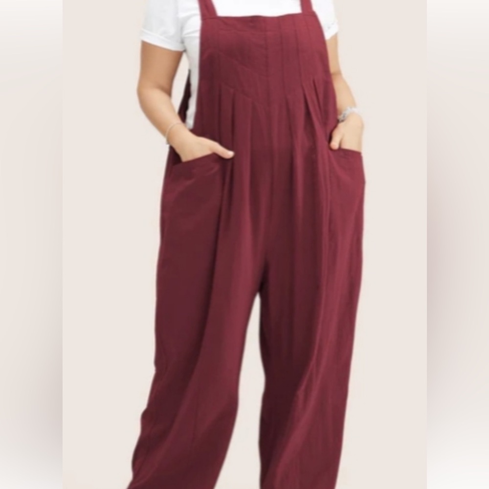 Bloomchic-Solid Pleated Detail Pocket Overall Jum… - image 4